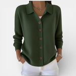 Rosalie | Blouse en maille à col polo et boutonnage