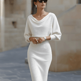 Alix | Robe de cocktail à col bénitier