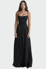 Sidonie | Robe longue évasée à taille en pointe