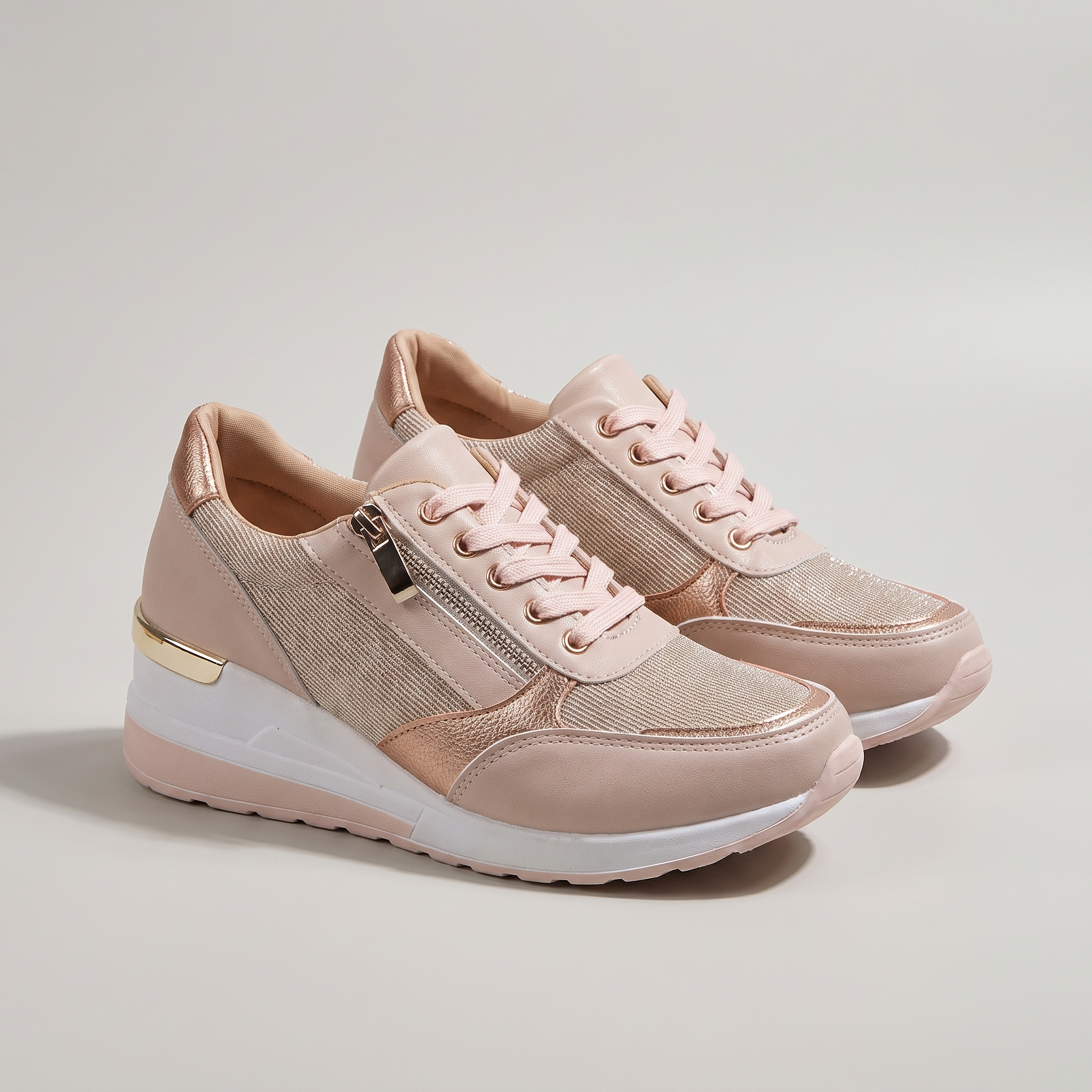 Flexi | Baskets à fermeture éclair Rose, vue de face