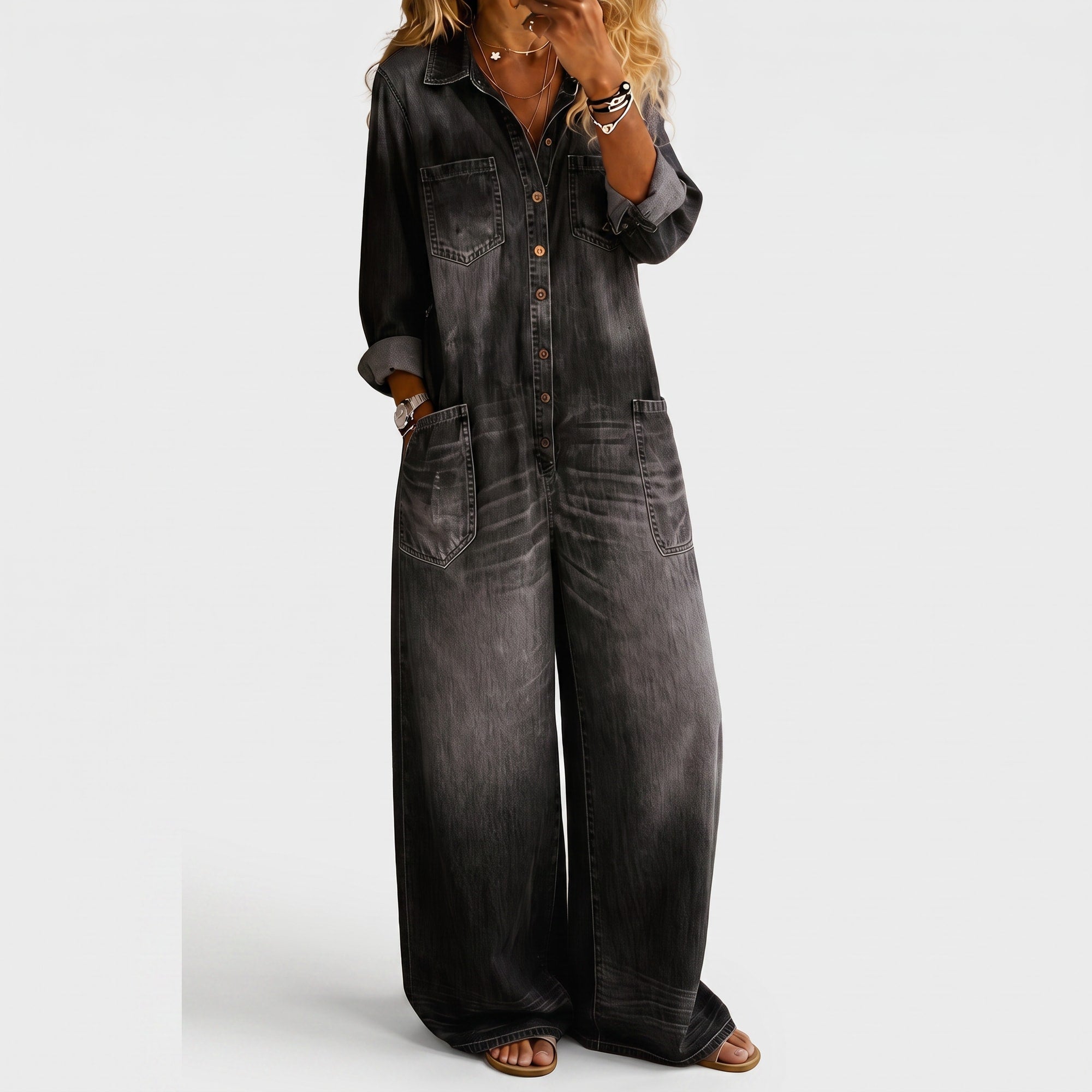 Pia | Combinaison femme décontractée et confortable Noir