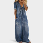 Quitterie | Combinaison femme denim col v