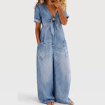 Quitterie | Combinaison femme denim col v
