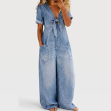 Quitterie | Combinaison femme denim col v