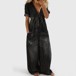 Quitterie | Combinaison femme denim col v