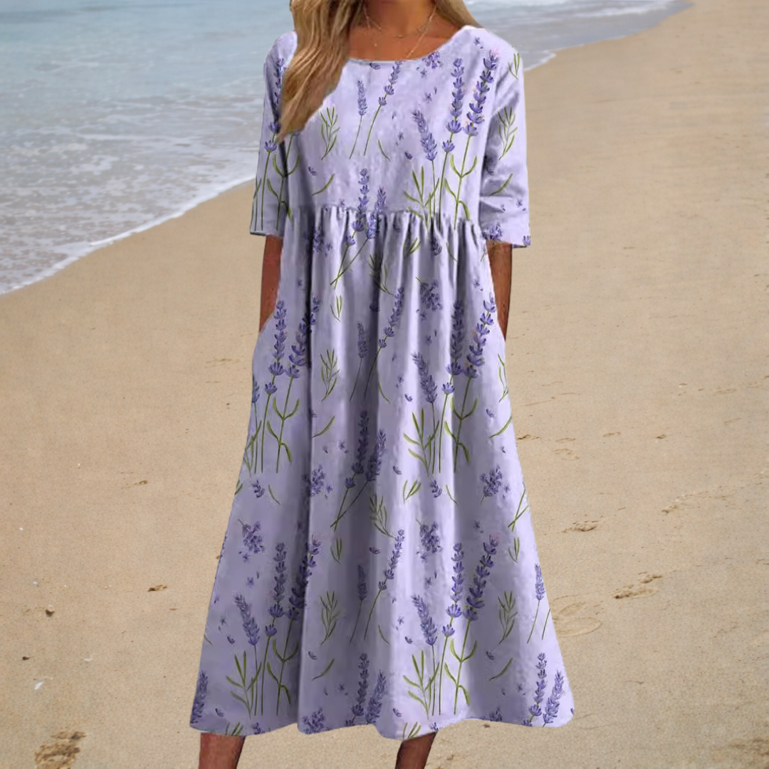 Noémie | Robe longue fluide femme chic Violet