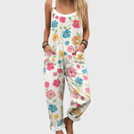 Sabine | Salopette femme fleurs printanières lumineuse