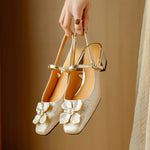 Mary Janes Slingback à Fleur