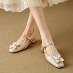 Mary Janes Slingback à Fleur