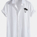 Ensemble — chemise en lin et coton à imprimé palmiers & short de bain