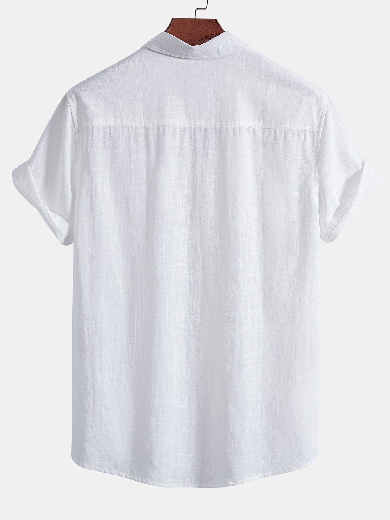 Chemise boutonnée en lin et coton à imprimé palmiers Hawaï