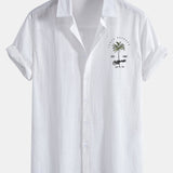 Ensemble — chemise en lin et coton à imprimé palmiers California & short de bain