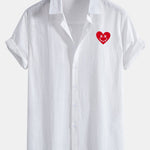 Ensemble — chemise en lin et coton à imprimé cœurs smiley & short de bain