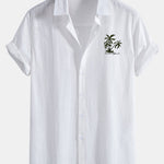 Ensemble — chemise en lin et coton à imprimé palmiers Hawaï & short de bain