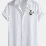 Ensemble — chemise en lin et coton à imprimé palmiers Hawaï & short de bain