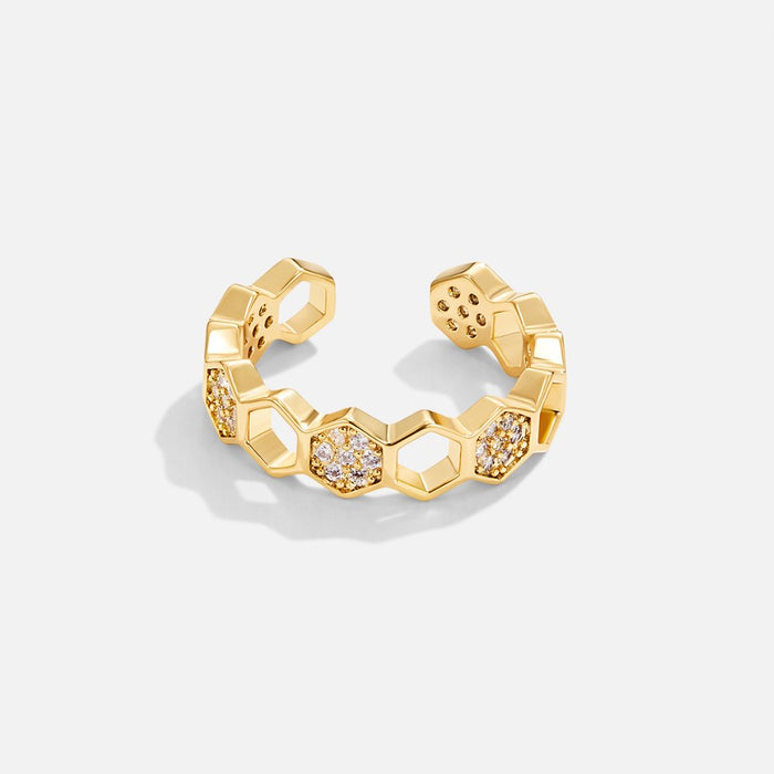 Bague plaquée or avec perle décorative