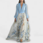 Harper | Robe longue fleurie brillante