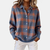 Clémentine | Cardigan façon chemise à carreaux