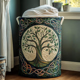 Panier à Linge Matelassé - Arbre de Vie Celtique