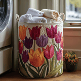 Panier à Linge Matelassé - Tulipes Colorées