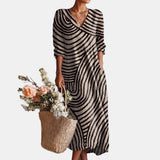 Isabelle | Robe longue ample à imprimé graphique