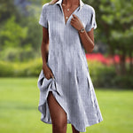 Adèle | Robe d’été élégante à col V et motif ornemental