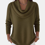 Léa | Pull chic à col drapé