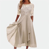 Laure | Robe à haut brodé et jupe asymétrique fluide