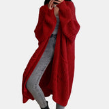 Adèle | Long cardigan ouvert à grosses côtes et poches
