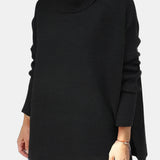 Priscille | Pull ample à col roulé et ourlet fendu