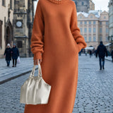 Albane | Robe longue en maille à manches ballon