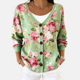 Lucile | Cardigan fleuri à col V boutonné