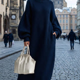 Albane | Robe longue en maille à manches ballon