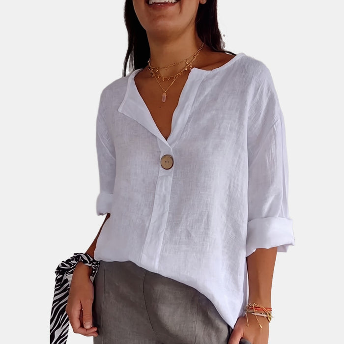 Cunégonde | Blouse boutonnée à col V