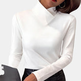 Mélanie | Sous-pull ajusté à col montant croisé