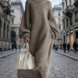 Albane | Robe longue en maille à manches ballon