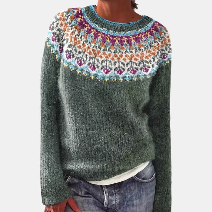 Pull Nordique Vert Pastel