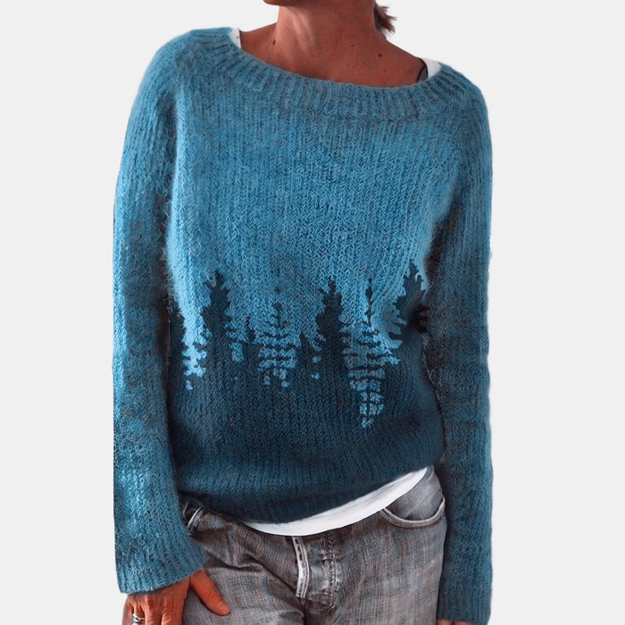 Pull Nordique Sapins Bleus