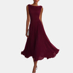 Natalia | Robe midi drapée sans manches