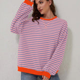 Solange | Sweat rayé à bords contrastés