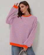 Solange | Sweat rayé à bords contrastés