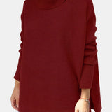 Priscille | Pull ample à col roulé et ourlet fendu