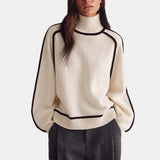 Thérèse | Pull à col roulé et liseré contrasté