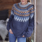 Maëlle | Pull à empiècement jacquard norvégien