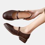 Delphine | Chaussures Mary Jane à petit talon carré