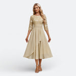 Laurette | Robe midi brodée à manches courtes