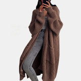 Adèle | Long cardigan ouvert à grosses côtes et poches