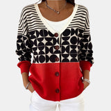 Georgette | Cardigan à col V et motif géométrique