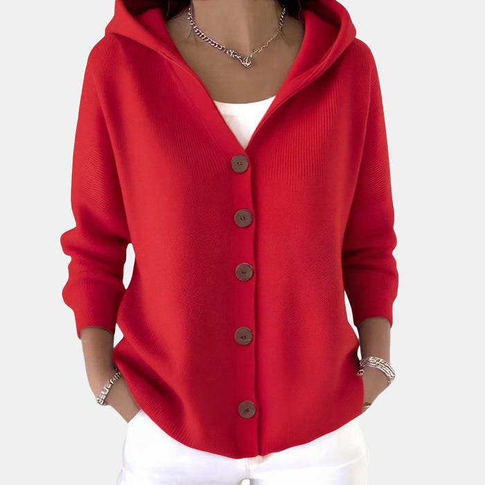 Cardigan Confort à Capuche en Maille