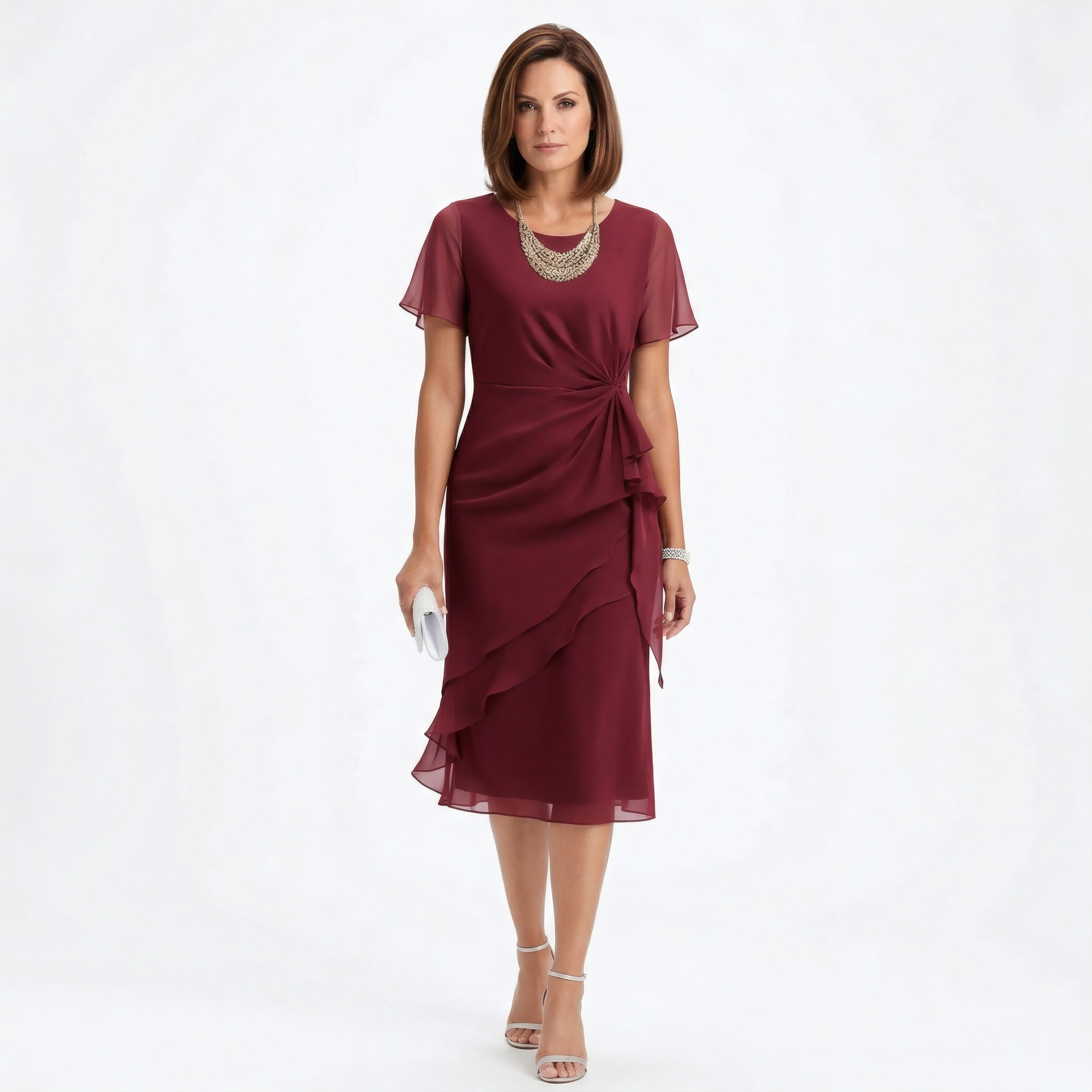 Helena | Robe élégante Rouge, photo studio